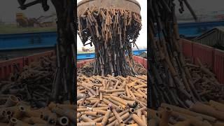 Loading Scrap Steel Pipes with an Electromagnetic Lifting Crane