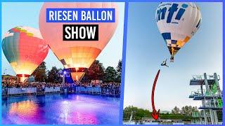 HEIßLUFTBALLONS im Schwimmbad | SHOWSPRINGEN beim Ballonglühen in Ulm!