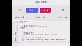 creating a  simple user login  by using   Html, CSS ️️