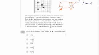 SAT practice test. M-distance of the building .16.