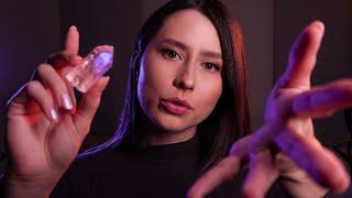 ASMR Plucking Negative Energies + Rain  Hand sounds, hand movements, spray, crystal, +