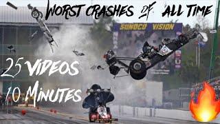 25 WORST NHRA Crashes in 10 Minutes