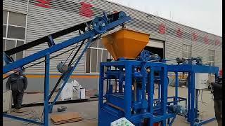 QTJ4-24 automatic cement block brick making machine with stacker mixer belt conveyor in Africa