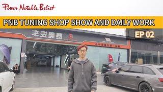 Chinese car tuning shop one day