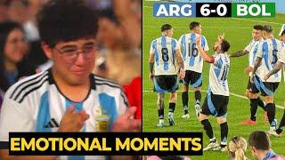 Argentina fan can't stop crying after MESSI scored hat trick + assists against Bolivia