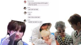 TXT&BTS— taegyu’s a mess and yeonbin won’t stop arguing