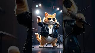 This Cool Ginger Cat Rocks the Stage Like a Star!  #GingerCat #RockStar #CatShorts #CoolCat