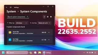 New Windows 11 Build 22635.2552– New Settings Page and Improvements in the Beta Channel