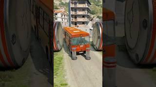 Capsule Buses Bollard Crash - BeamNG.Drive #bus