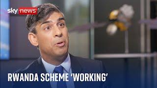 Rishi Sunak says migrants going to Ireland shows Rwanda scheme is working as a deterrent