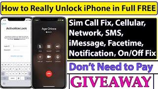 How to really Unlock iPhone iCloud in Full FREE | Sim Call Fix, SMS Notification, On/Off | GIVEAWAY