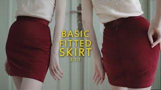 SKIRT tutorial / free pattern / zipper, darts, corduroy 3.1.1