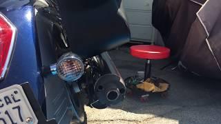 Honda VTX 1800 stock exhaust drilling out video, with before and after sound