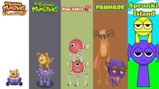 Dawn Of Fire, My Singing Monsters, Raw Zebra, Fanmade, Sprunki Island | Redesign Comparisons