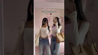 GRWM anad my sister for School #school #morning #grwm #routines #fyp