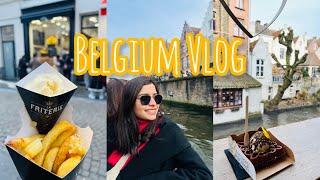 VLOG: A Perfect Belgium Trip| Waffles, Chocolate & Exploring Bruges & Brussels