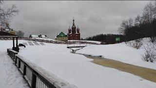 The Source of the Volga. The largest River in Europe. January in Russia