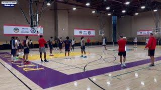 COACH JEFF VAN GUNDY WORKING WITH JAMES HARDEN AND SOME OF THE CLIPPERS AFTER TODAY MORNING PRACITCE