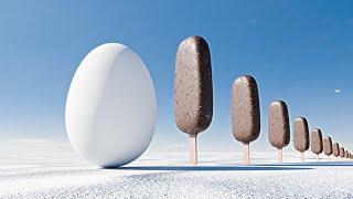 Giant Magnum Ice Cream Domino Effect