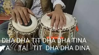 Tabla#lesson 8- kaida 3 #basic#beginners#dha dha tit dha dha Tina # Delhi gharana -teentaal