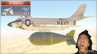 STOCK F3H-2 GRIND Experience  The WORST missiles and ONE GIGANTIC bomb!