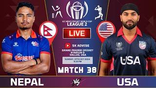 NEPAL VS USA ICC WORLD CUP CRICKET LEAGUE 2 SERIES 38TH MATCH LIVE  ICC WORLD CUP LEAGU2 2 LIVE