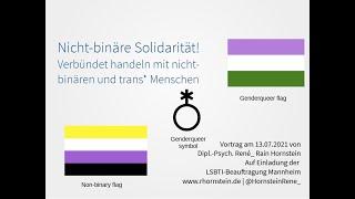 Nicht-binäre Solidarität! - Verbündet handeln mit nicht-binären und trans* Menschen