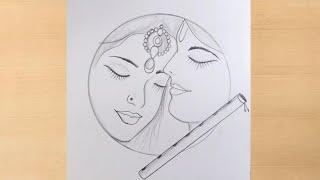 lord Radha Krishna pencildrawing/good Krishna creativearts@TaposhiartsAcademy)