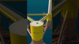 WindFloat Atlantic float foundation 3d animation in fine detail
