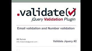 JQUERY EMAIL AND NUMBER VLAIDATION