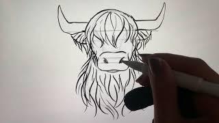 #BCreative How To Draw a Highland Cow 