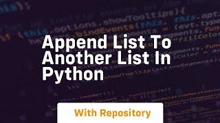 append list to another list in python