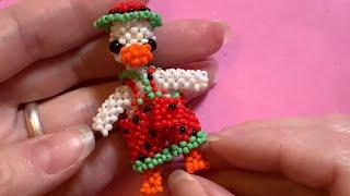 2 ч Садовый гусь мини амигуруми из бисера #beads #amigurumi #beading