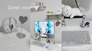 desk tour⌇﻿PC初心者が1から作る白いゲーミングデスク周り.·