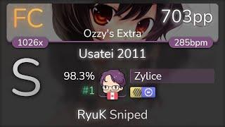 Zylice | IOSYS - Usatei 2011 [Ozzy's Extra] +HDDT 98.3% {#1 703pp FC} - osu!