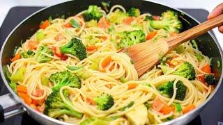 This creamy pasta with broccoli and mushrooms is better than any meat! Best dinner recipe.