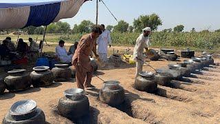 Wedding Food Preparation in Deep Desert | Mutton Qorma and Steam | Beef and Rice for Whole Village