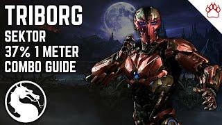 MKX: Triborg (Sektor) Combo Guide - 37% 1 Meter Midscreen Combo