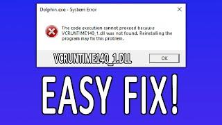 VCRUNTIME140_1.dll Was Not Found EASY FIX (2025) | (Including MSVCP140.dll)