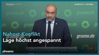 B'90/Grüne: Parteipressekonferenz mit Omid Nouripour | 07.10.24