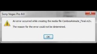 NAO CONSEGUE SALVAR NO SONY VEGAS? - An error occured while creating the media file...