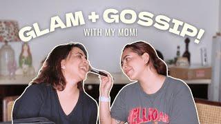doing my moms makeup + she spills the tea!