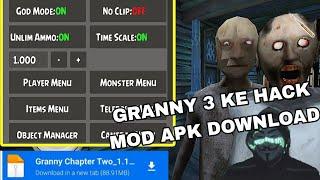 Granny 3 ke hack mod apk download : kaise karen -granny 3 mod menu #7