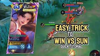 IS SUN COUNTER FOR MASHA? TRICK TO ALWAYS WIN EXP LANE VS SUN | MLBB