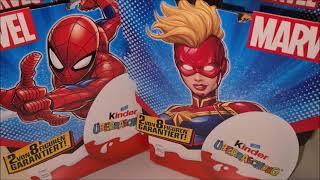 New! 16 Kinder Surprise eggs T4 Marvel - Супергерои распаковка 4 упаковки по 4 киндер - сюрприза