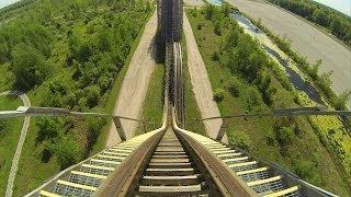 Shivering Timbers Wooden Roller Coaster POV Michigans Adventure