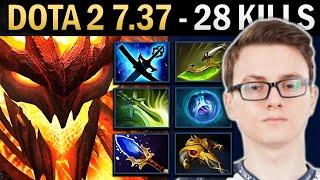 Shadow Fiend Gameplay Miracle with 28 Kills and 1115 XPM - Dota 7.37