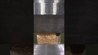 Real Gold Cube vs. 150 Ton Hydraulic Press! 🪙 #hydraulicpress #gold #satisfying #metal