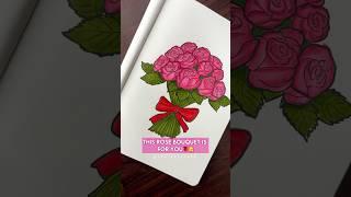 Tutorial: How to draw Rose bouquet easily#Shorts #Trending