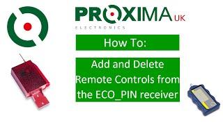 Proxima UK - How to add/delete remote controls from an ECO_PIN Receiver